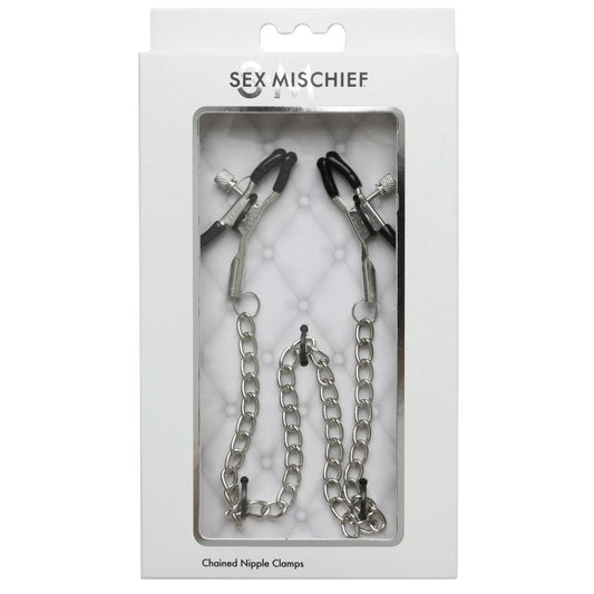 SPORTSHEETS SEX & MISCHIEF ADJUSTABLE CHAINED NIPPLE CLAMPS