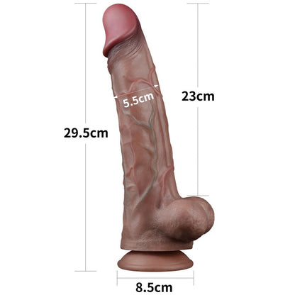 LOVETOY - 11.5'' DUAL LAYERED PLATINUM SILICONE COCK