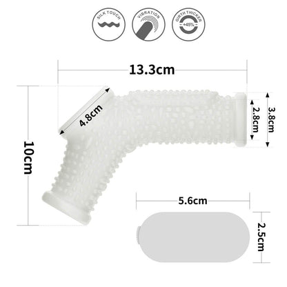 LOVETOY - VIBRATING DRIP KNIGHTS RING WITH SCROTUM SLEEVE (WHITE)