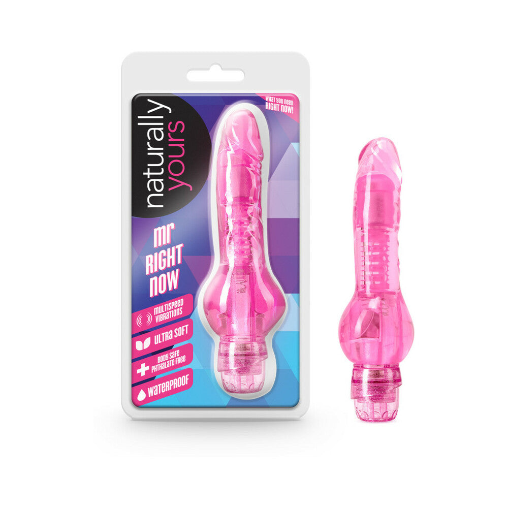BLUSH - NATURALLY YOURS MR. RIGHT NOW REALISTIC 6.5 IN. VIBRATING DILDO PINK