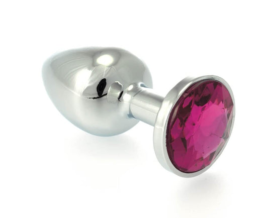 RIMBA - BUTT PLUG SMALL METAL WITH CRYSTAL RED