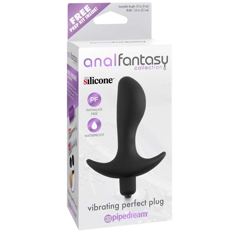 PIPEDREAM - ANAL FANTASY COLLECTION SILICONE VIBRATING PERFECT PLUG BLACK