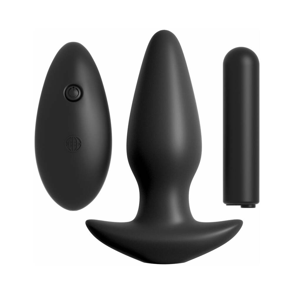 ANAL FANTASY COLLECTION VIBRATING REMOTE CONTROL SILICONE PLUG BLACK
