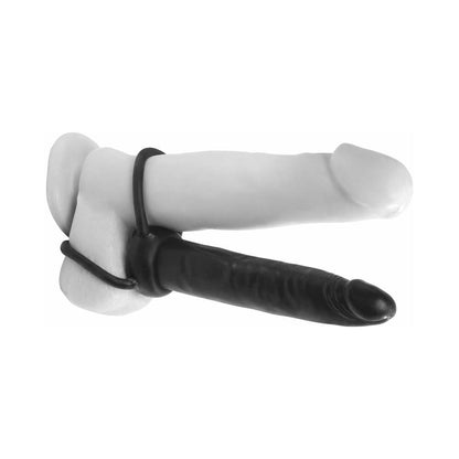 PIPEDREAM - ANAL FANTASY COLLECTION DOUBLE TROUBLE 6 IN. DUAL-ENTRY STRAP-ON DILDO BLACK