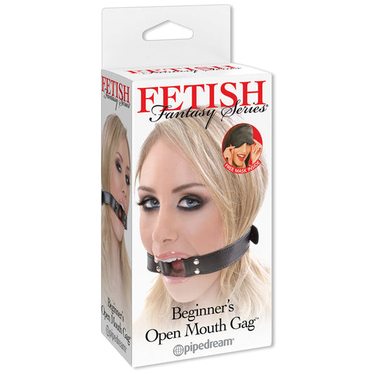 FETISH FANTASY SERIES ADJUSTABLE BEGINNER''S OPEN MOUTH GAG BLACK