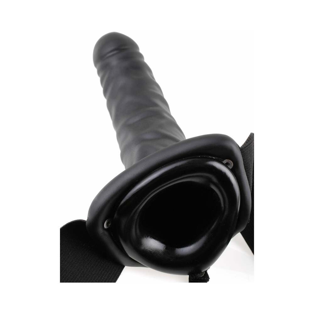FETISH FANTASY SERIES 8 IN. HOLLOW STRAP-ON BLACK