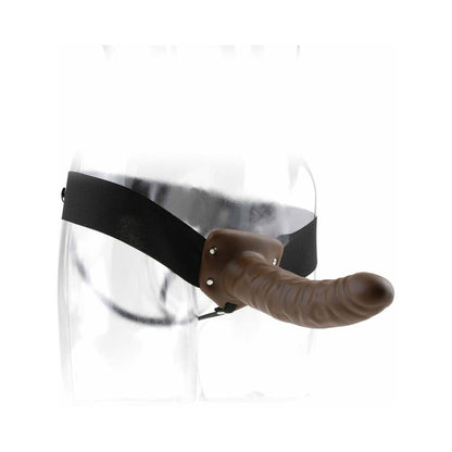 PIPEDREAM - FETISH FANTASY SERIES 8 IN. HOLLOW STRAP-ON BROWN/BLACK