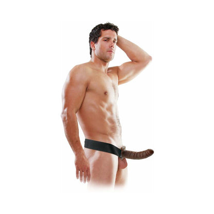 PIPEDREAM - FETISH FANTASY SERIES 8 IN. HOLLOW STRAP-ON BROWN/BLACK