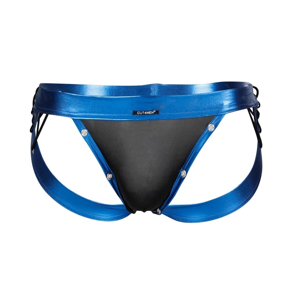 CUT4MEN - C4M-DESIRE JOCKSTRAP-BLUELEATHERETTE-L