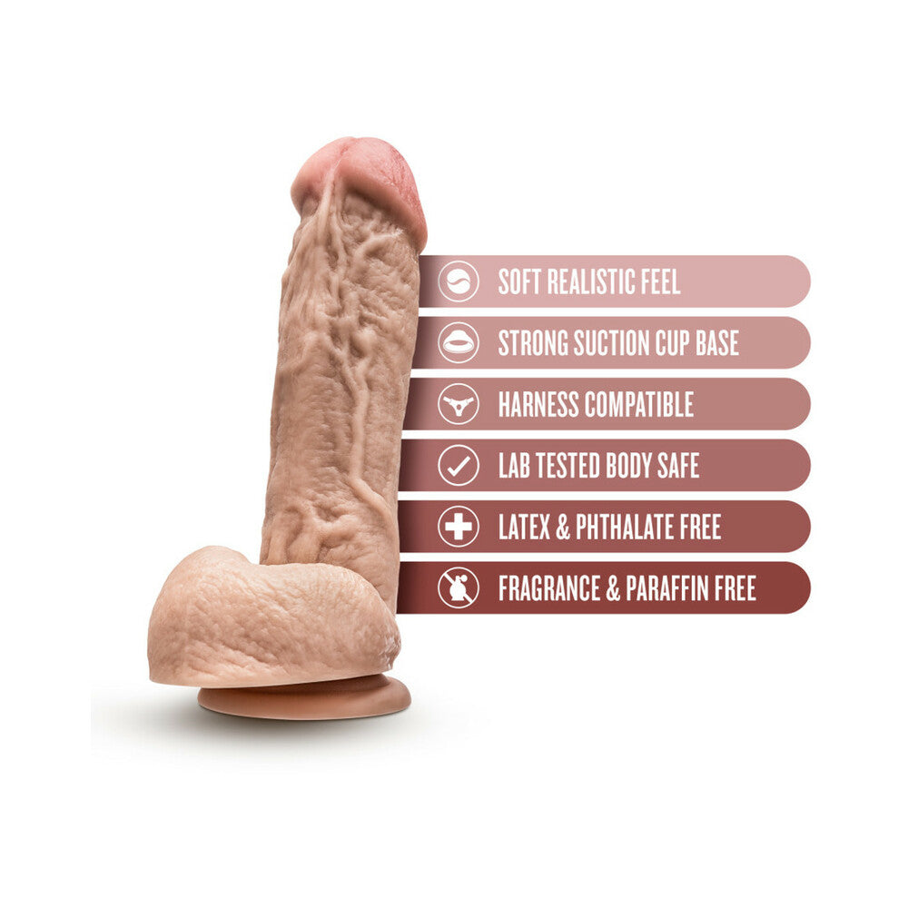 BLUSH - HUNG RIDER TRIGGER REALISTIC 8.5 IN. DILDO WITH BALLS BEIGE