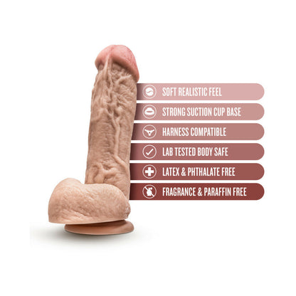 HUNG RIDER TRIGGER REALISTIC 8.5 IN. DILDO WITH BALLS BEIGE