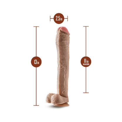 BLUSH - HUNG RIDER LIL JOHN REALISTIC 13 IN. DILDO WITH BALLS BEIGE