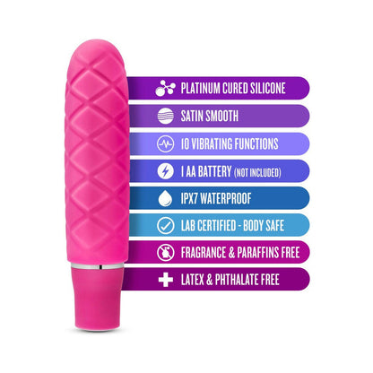 BLUSH - LUXE COZI MINI SILICONE SLIMLINE VIBRATOR FUCHSIA