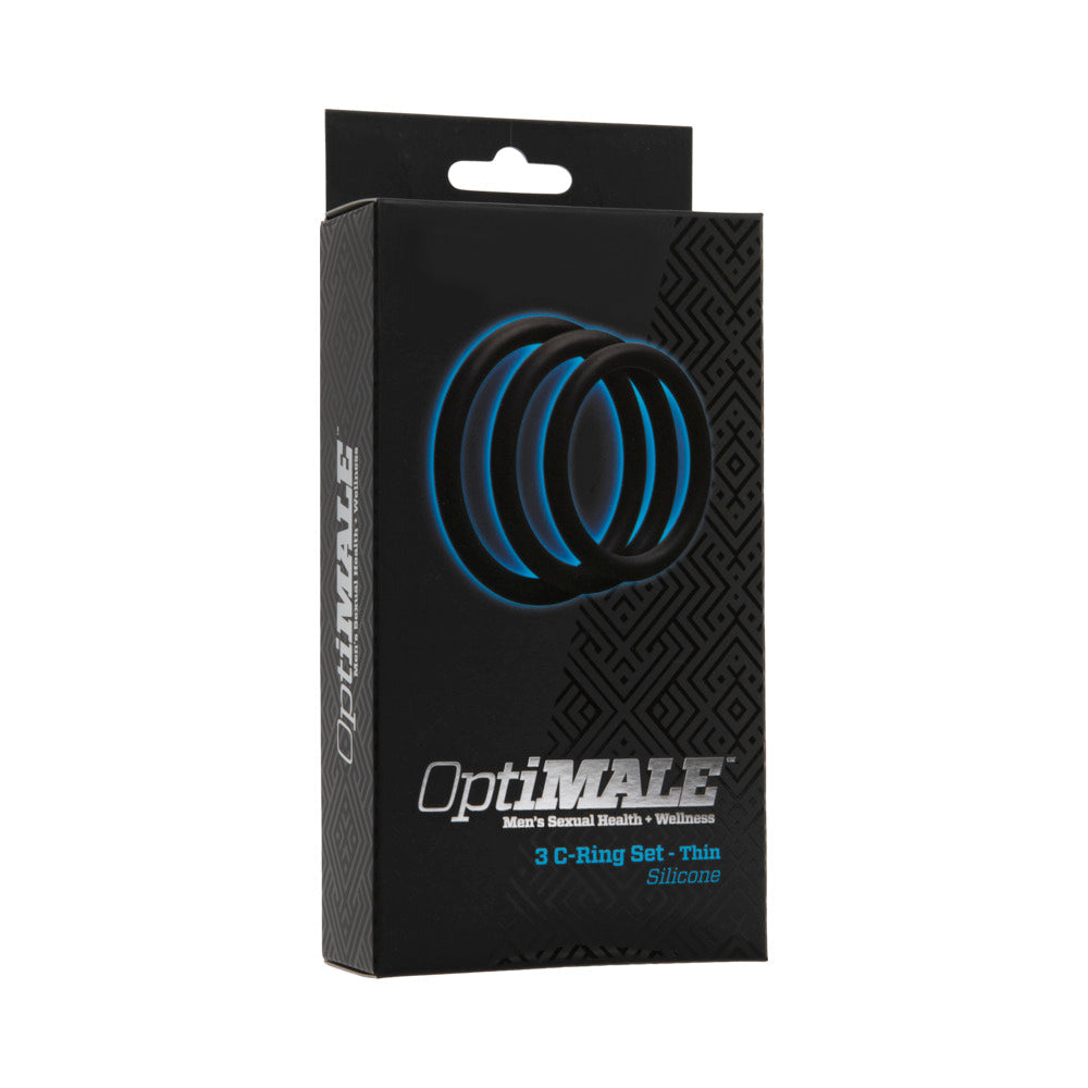 DOC JOHNSON - OPTIMALE  JUEGO DE 3 ANILLOS EN C  NEGRO FINO