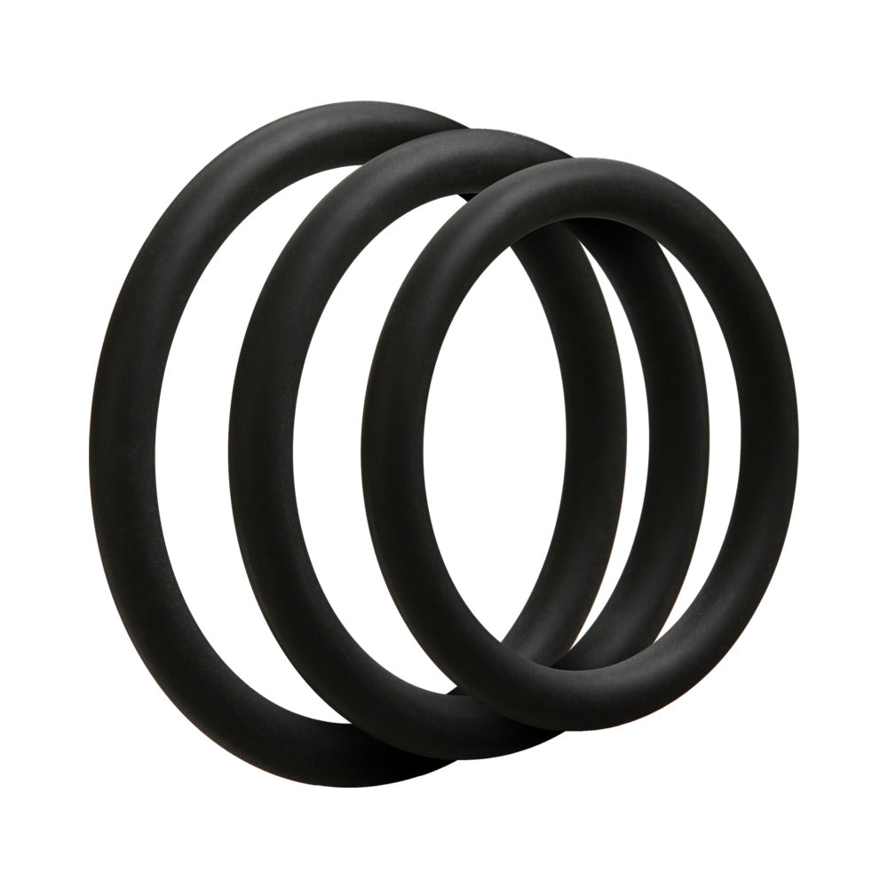 DOC JOHNSON - OPTIMALE  JUEGO DE 3 ANILLOS EN C  NEGRO FINO
