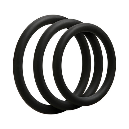 DOC JOHNSON - OPTIMALE  JUEGO DE 3 ANILLOS EN C  NEGRO FINO