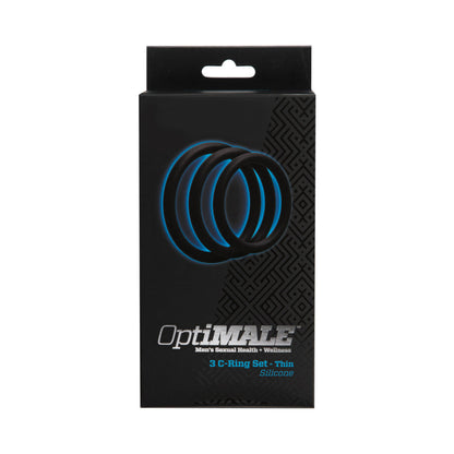 DOC JOHNSON - OPTIMALE  JUEGO DE 3 ANILLOS EN C  NEGRO FINO