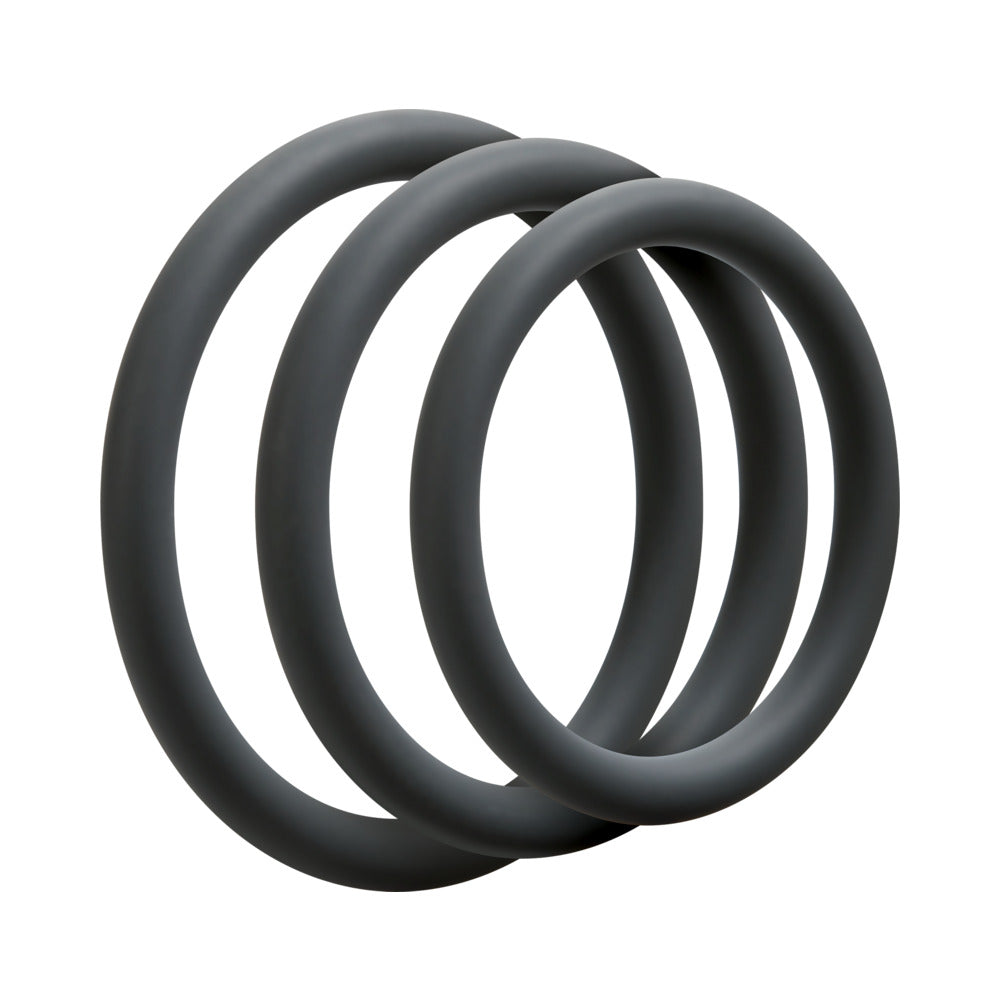 DOC JOHNSON - OPTIMALE  JUEGO DE 3 ANILLOS EN C  GRIS PIZARRA DELGADO