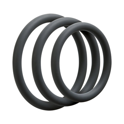 DOC JOHNSON - OPTIMALE  JUEGO DE 3 ANILLOS EN C  GRIS PIZARRA DELGADO