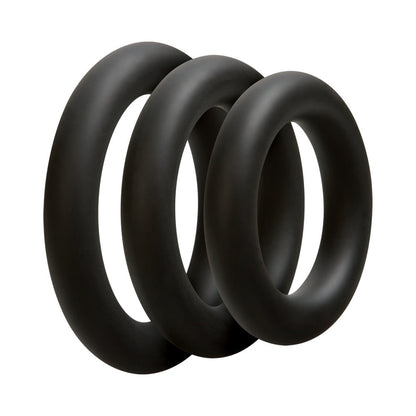DOC JOHNSON - OPTIMALE  JUEGO DE 3 ANILLOS EN C  GRUESO NEGRO