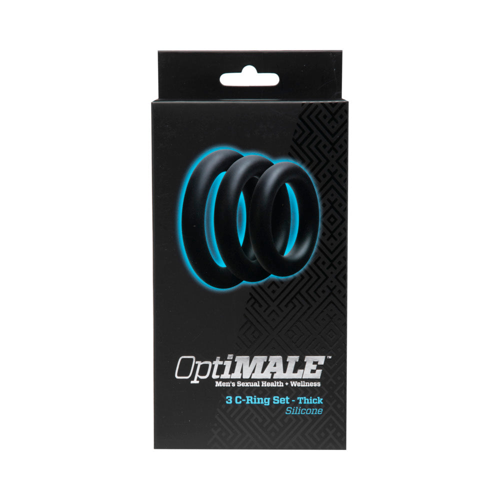 DOC JOHNSON - OPTIMALE  JUEGO DE 3 ANILLOS EN C  GRUESO NEGRO