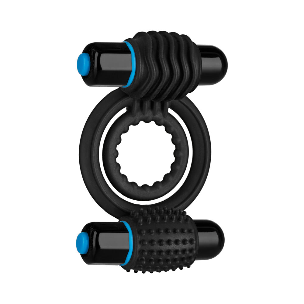 DOC JOHNSON - OPTIMALE  ANILLO VIBRADOR DOBLE EN C NEGRO