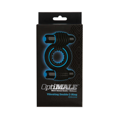DOC JOHNSON - OPTIMALE  ANILLO VIBRADOR DOBLE EN C NEGRO