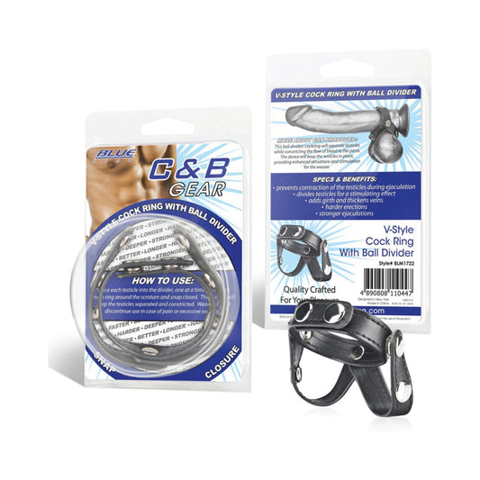 ELECTRIC EEL - BLUE LINE C&B GEAR V-STYLE COCK RING WITH BALL DIVIDER