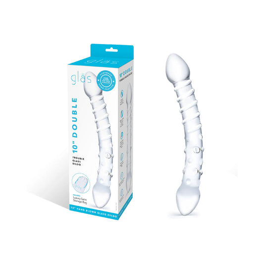 ELECTRIC EEL - GLAS 10 IN. DOUBLE TROUBLE GLASS DILDO