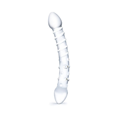 GLAS 10 IN. DOUBLE TROUBLE GLASS DILDO