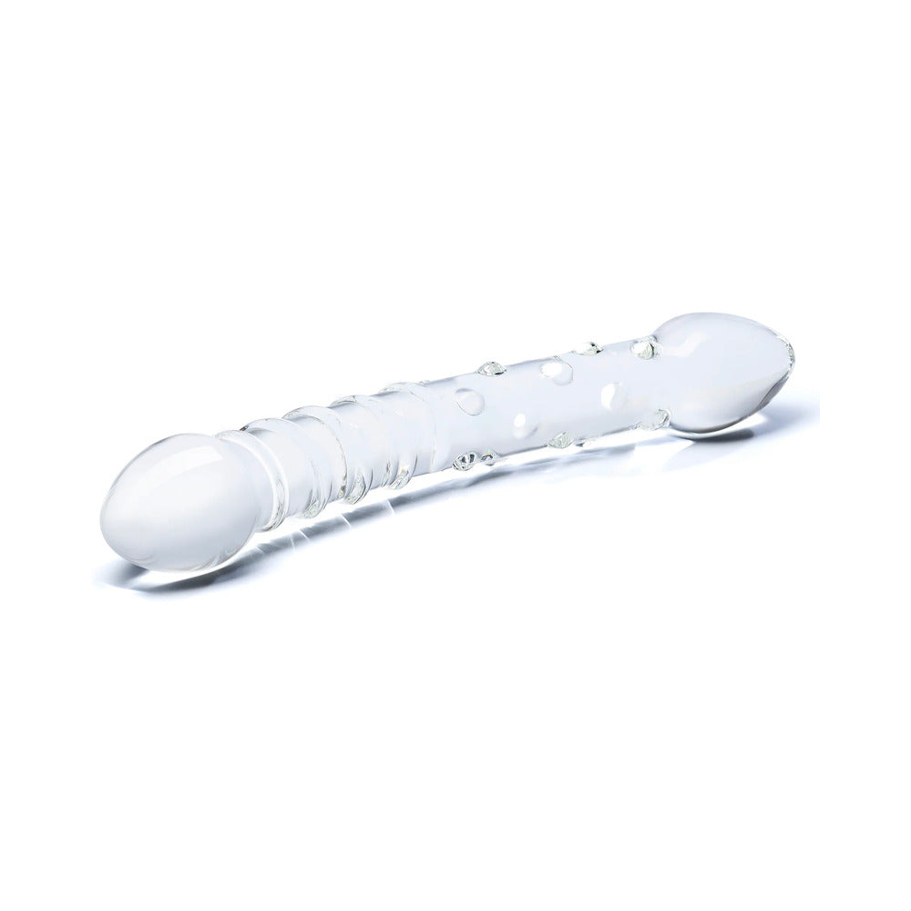 GLAS 10 IN. DOUBLE TROUBLE GLASS DILDO