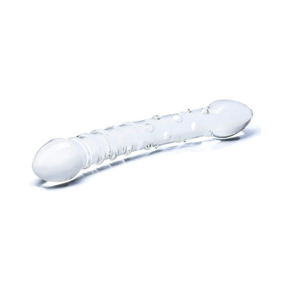 GLAS 10 IN. DOUBLE TROUBLE GLASS DILDO