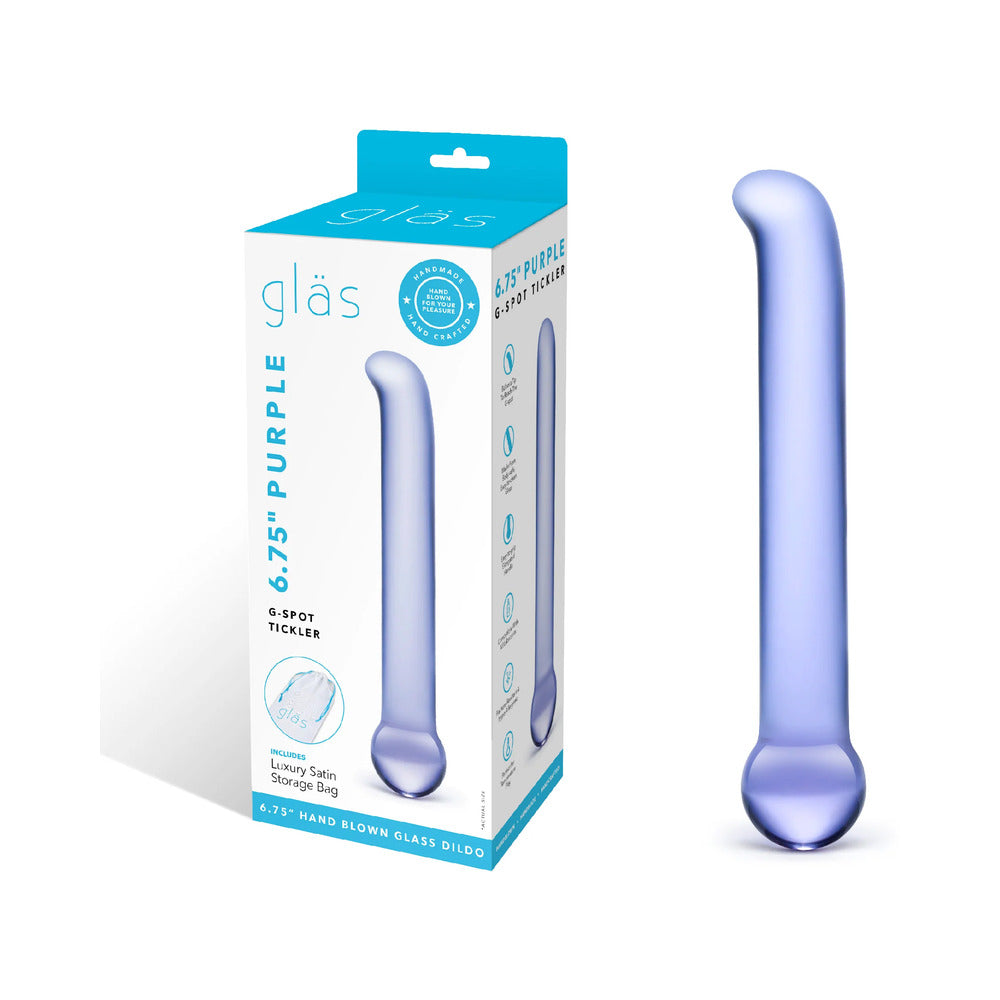 GLAS 6.75 IN. PURPLE G-SPOT TICKLER GLASS DILDO