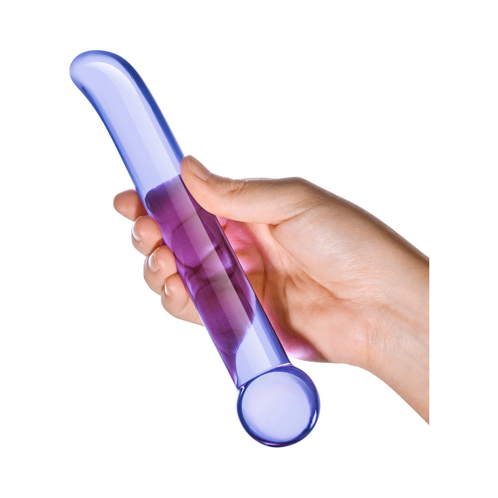 GLAS 6.75 IN. PURPLE G-SPOT TICKLER GLASS DILDO