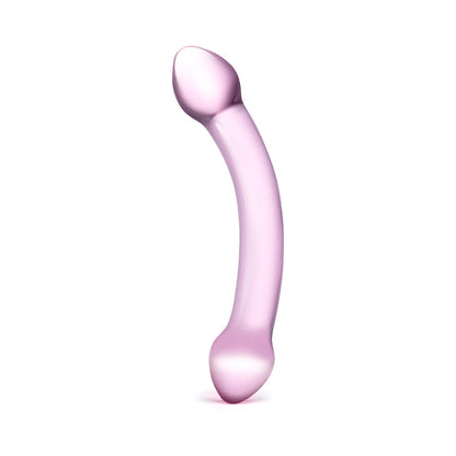 GLAS 7.25 IN. DOUBLE TROUBLE PURPLE GLASS DILDO