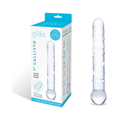 GLAS 7 IN. CALLISTO CLEAR GLASS DILDO