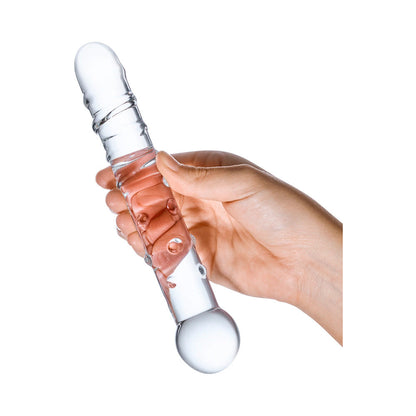 GLAS 7 IN. CALLISTO CLEAR GLASS DILDO