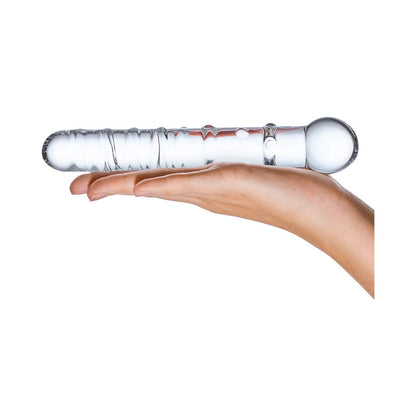 GLAS 7 IN. CALLISTO CLEAR GLASS DILDO
