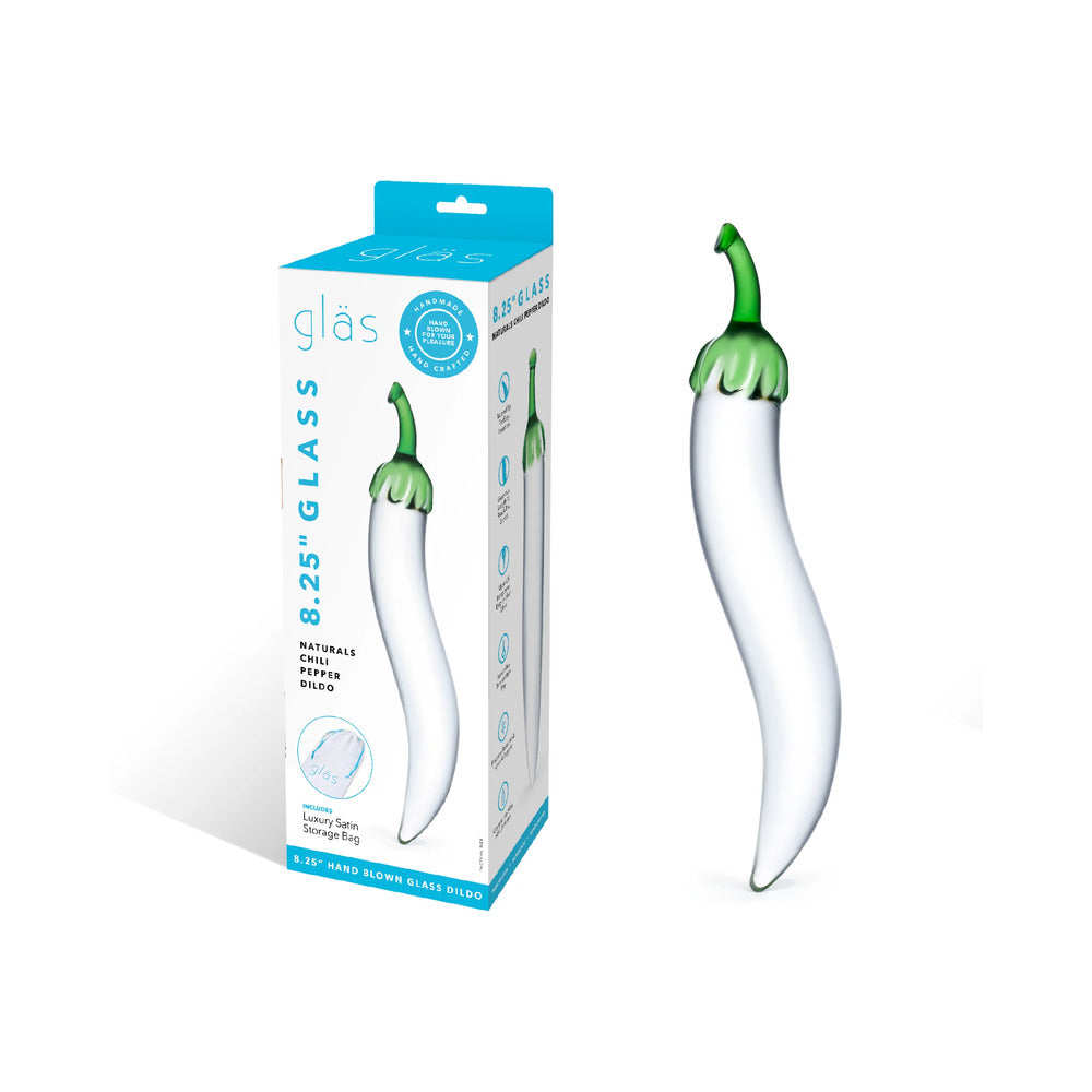ELECTRIC EEL - GLAS 8.25 IN. GLASS NATURALS CHILI PEPPER DILDO