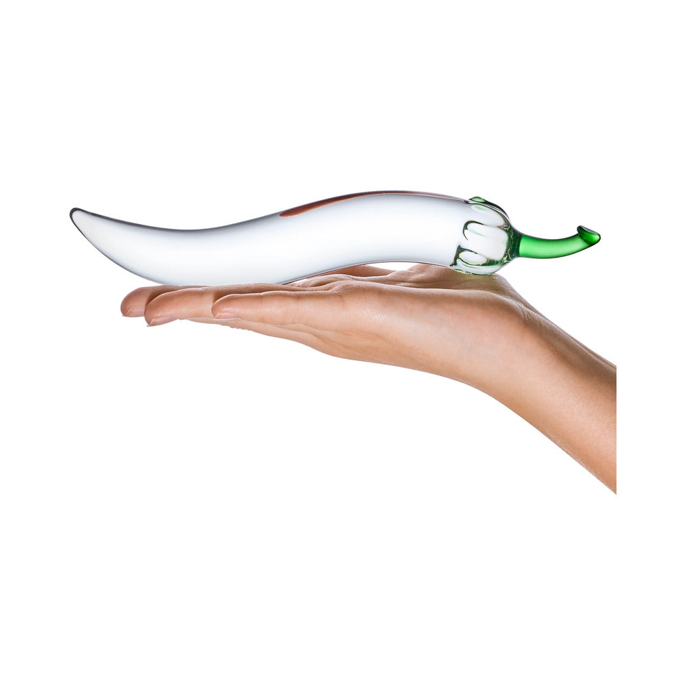 GLAS 8.25 IN. GLASS NATURALS CHILI PEPPER DILDO