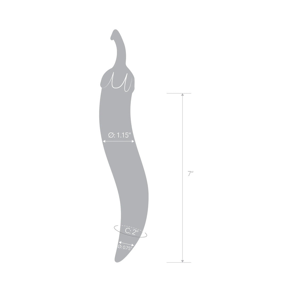 GLAS 8.25 IN. GLASS NATURALS CHILI PEPPER DILDO
