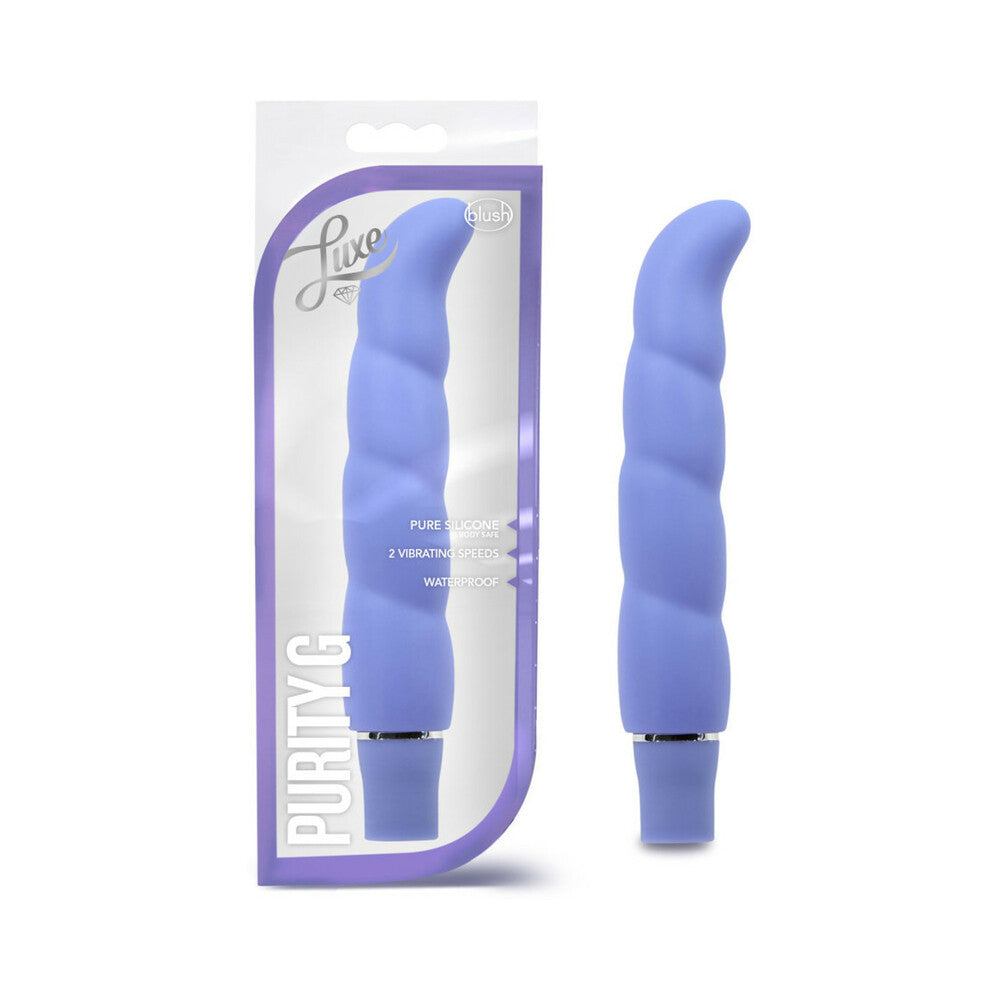 LUXE PURITY G SILICONE SLIMLINE G-SPOT VIBRATOR PERIWINKLE