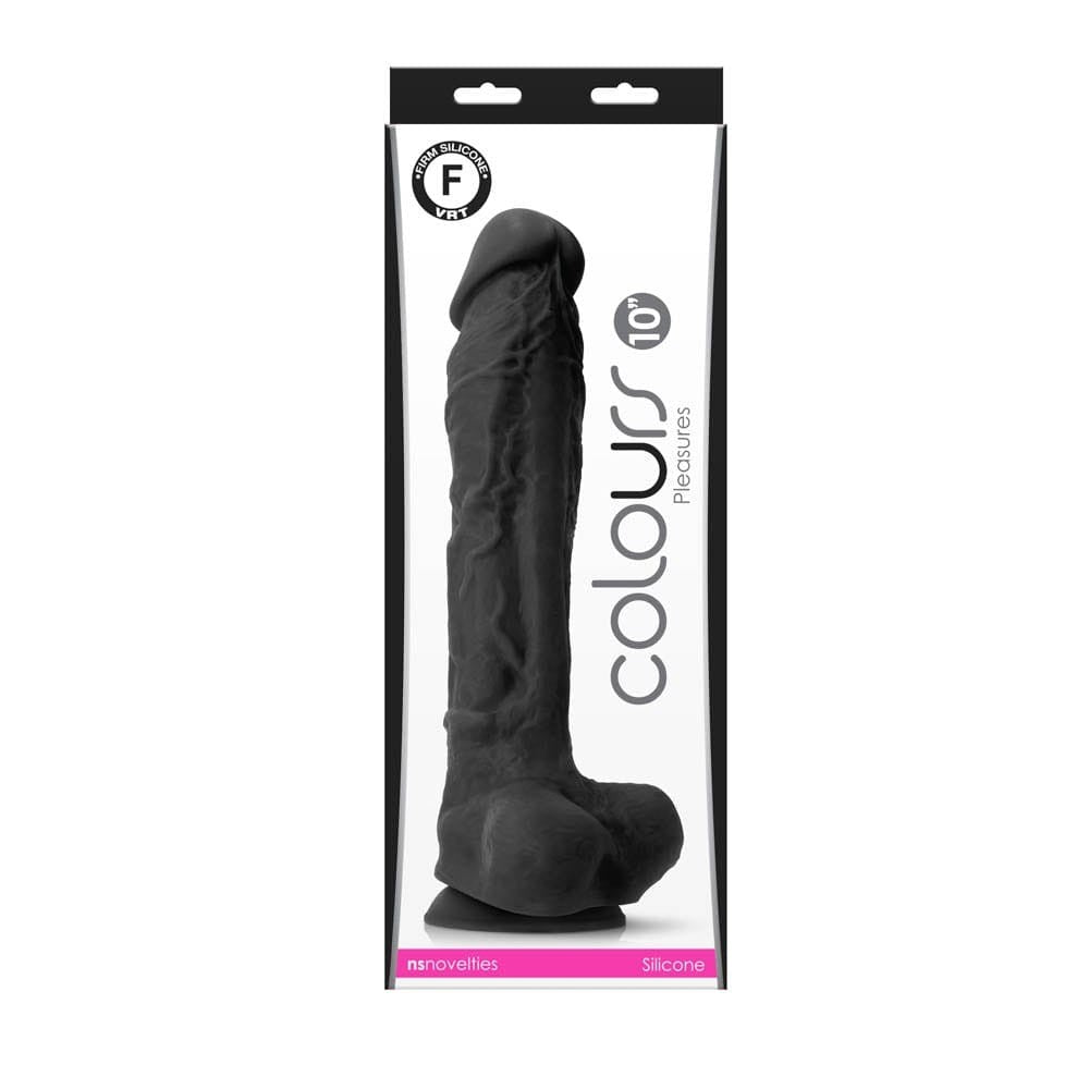 NS TOYS - COLOURS - PLEASURES - 10" DILDO - BLACK