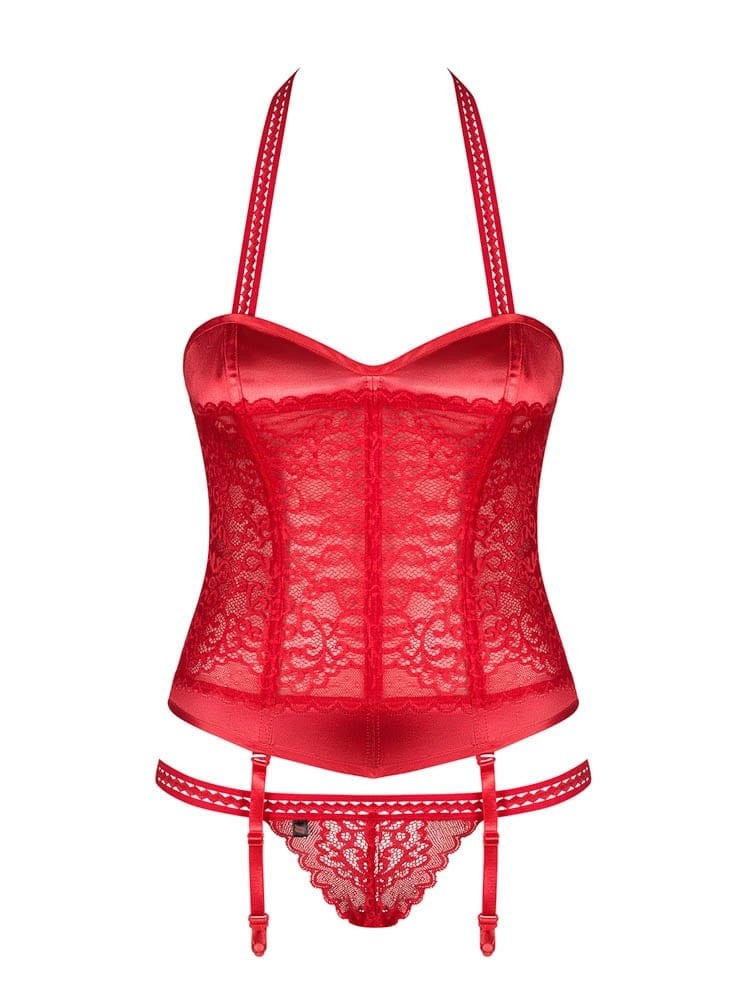 OBSESSIVE - FLAMERIA CORSET & THONG L/XL