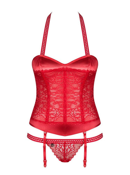 OBSESSIVE - FLAMERIA CORSET & THONG L/XL