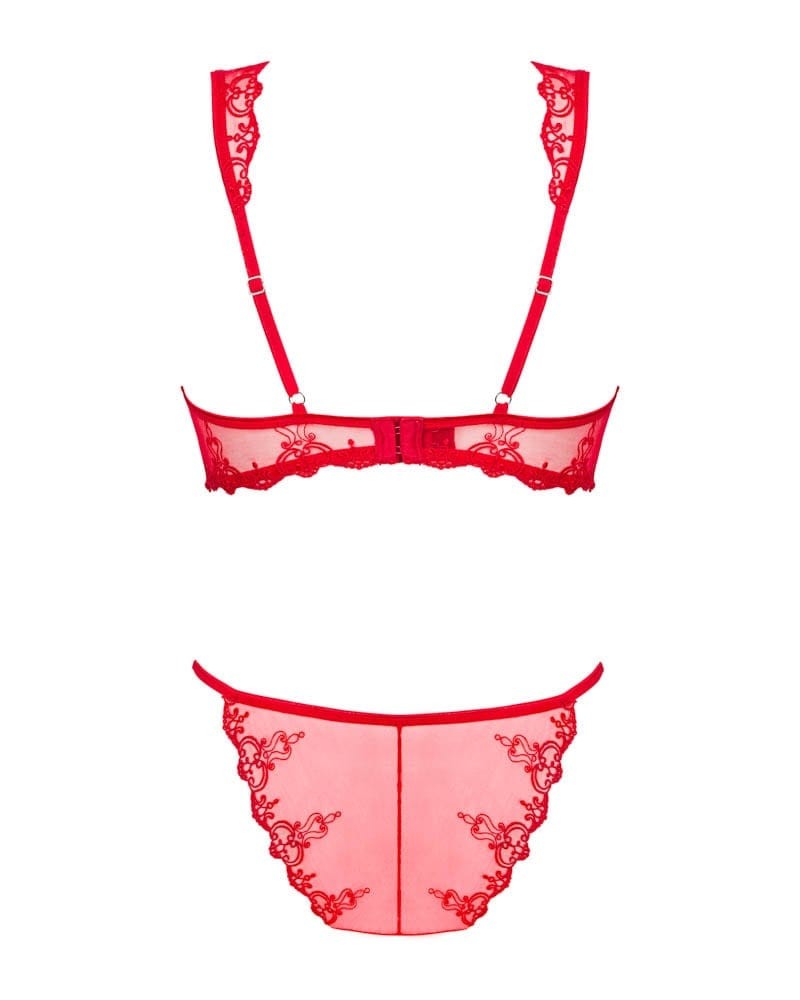 OBSESSIVE - LONESIA 2-PCS SET RED  S/M