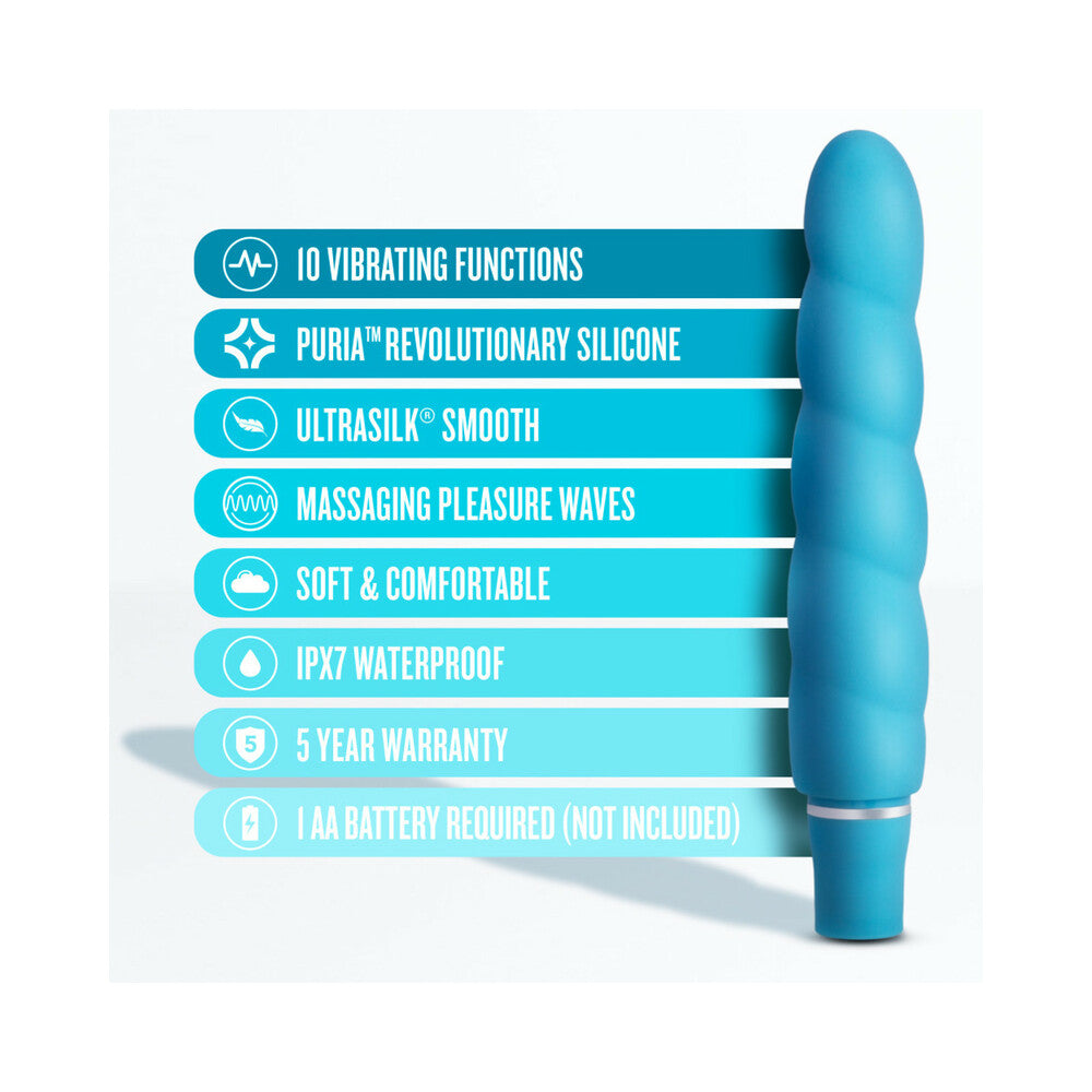 LUXE ANASTASIA SILICONE SLIMLINE VIBRATOR AQUA