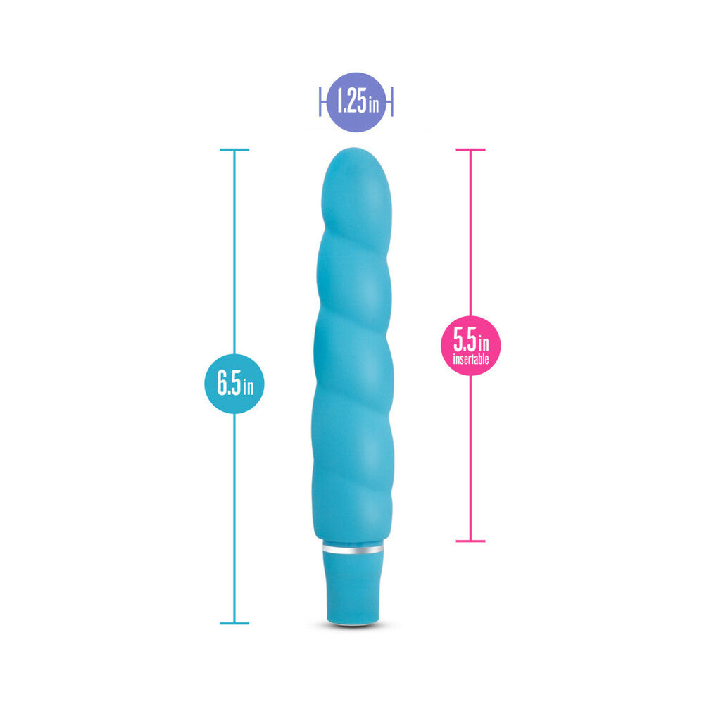 LUXE ANASTASIA SILICONE SLIMLINE VIBRATOR AQUA