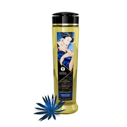 SHUNGA - EROTIC MASSAGE OIL 240 ML / 8 OZ MIDNIGHT FLOWER