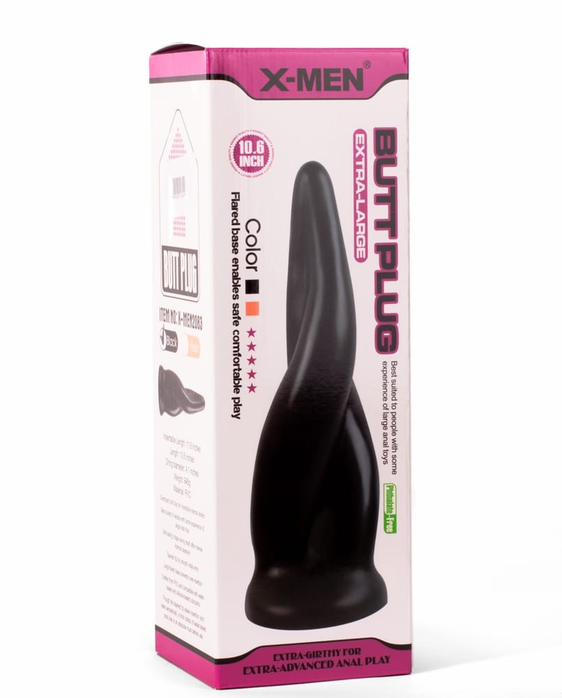 X-MEN - X-MEN 10.6" EXTRA LARGE BUTT PLUG BLACK